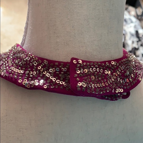 Purple Evening Dress Sequin Neck - Picture 3 of 7